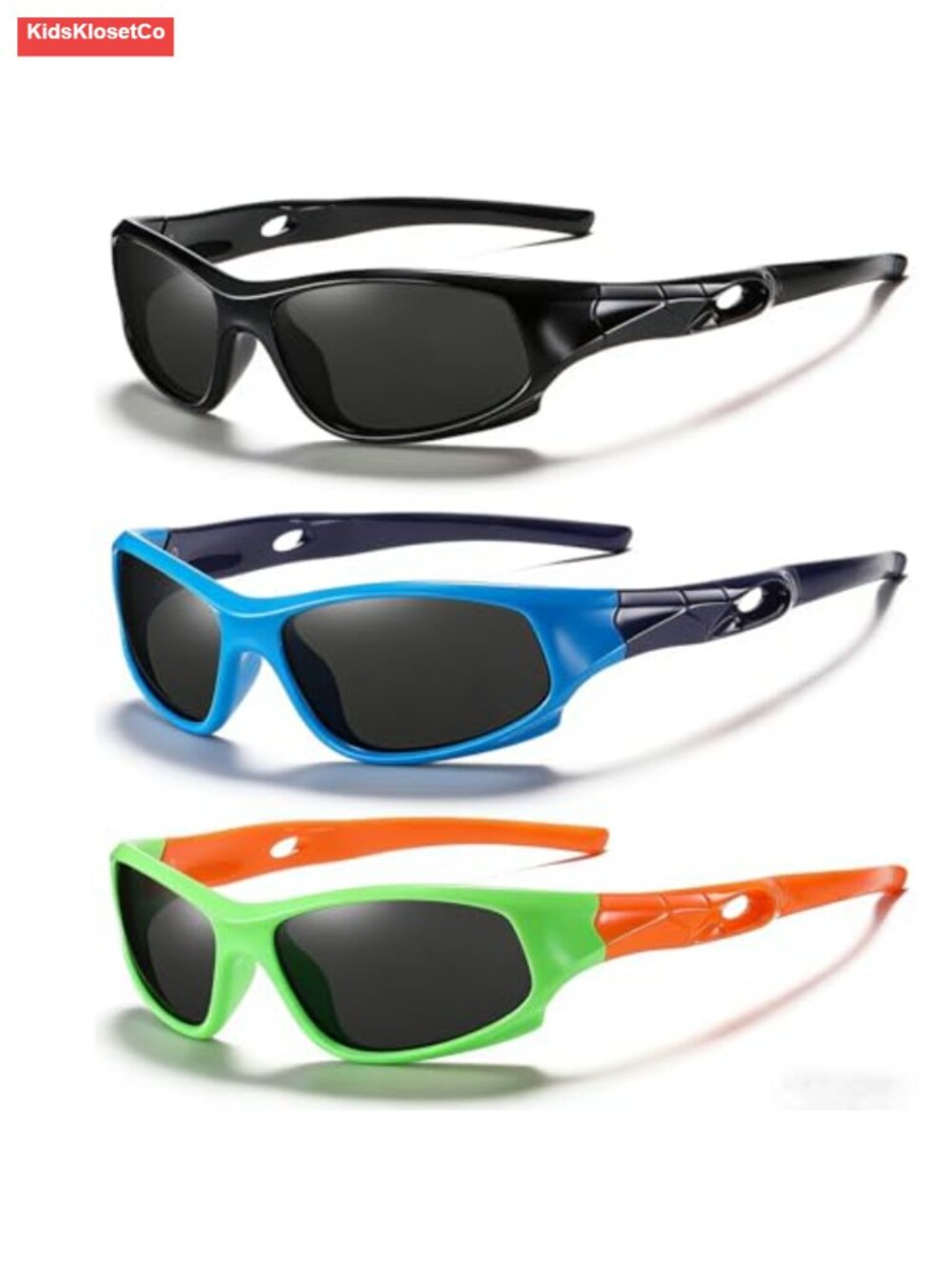 3 Pack Flexible Kids Polarized Sunglasses with Strap Sport Children Age 3-10